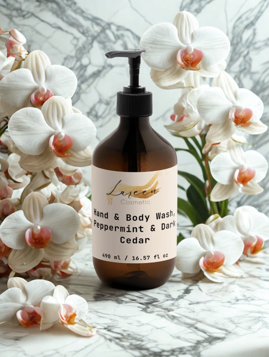 Hand & Body Wash, Peppermint & Dark Cedar