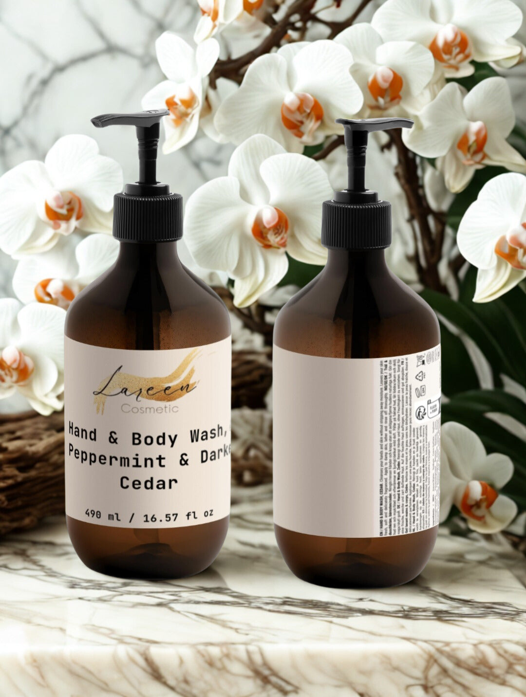 Hand & Body Wash, Peppermint & Dark Cedar